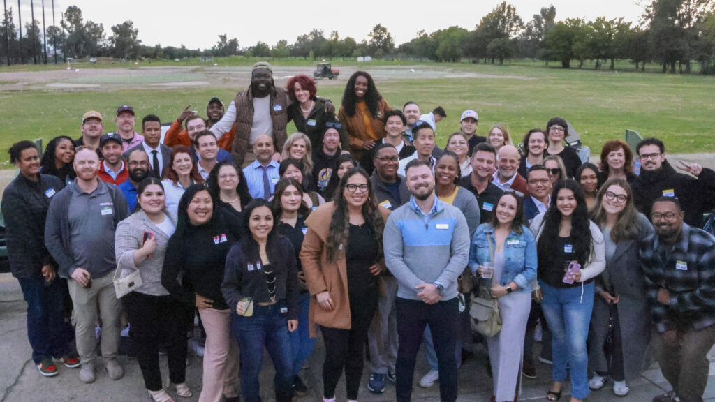 People at a Networking Event at Haggin Oaks's The Hang Out at the Driving Range.