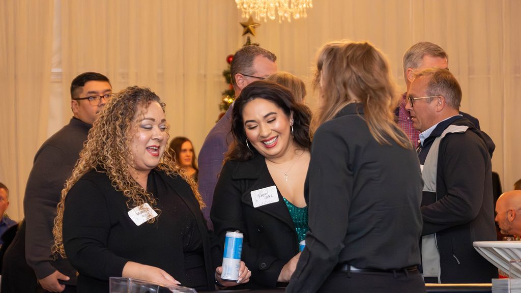 two ladies laughing